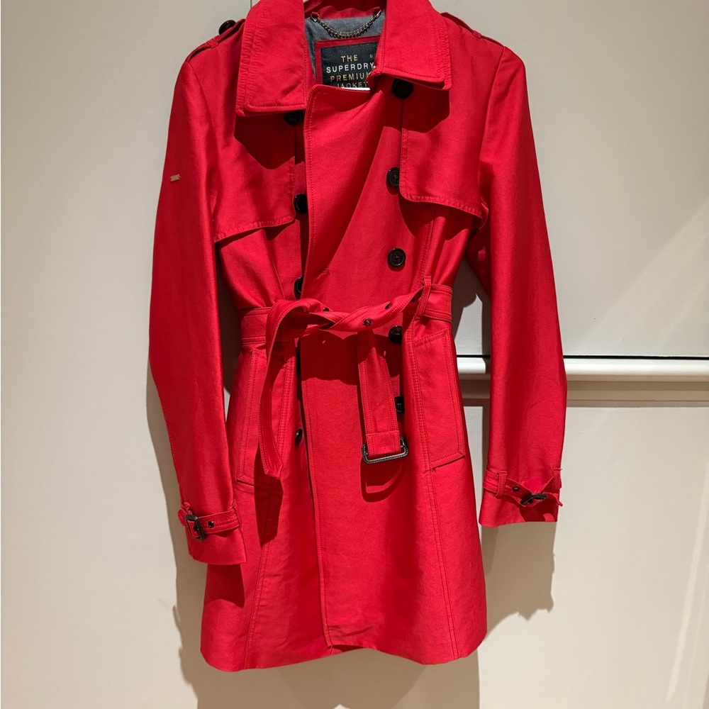 Superdry Women's Red Trench Coat